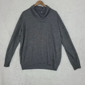 Dkny Wool Blend Mens Gray Shawl neck Sweater XL   20PT